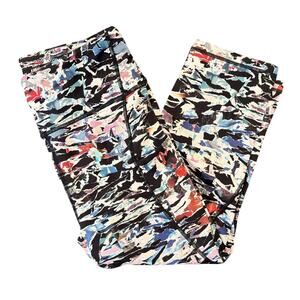 Lululemon Crop Leggings, Multicolor Abstract Print, Size 8 Mid-Rise